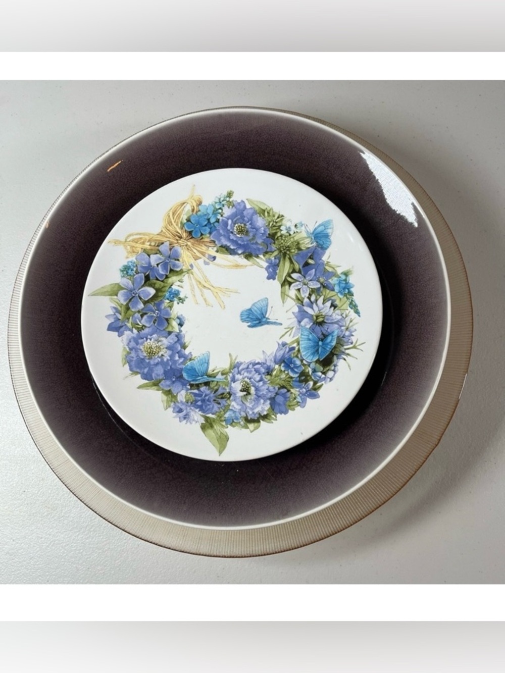 Purple glass Art Flower 12.5 inch Diameter